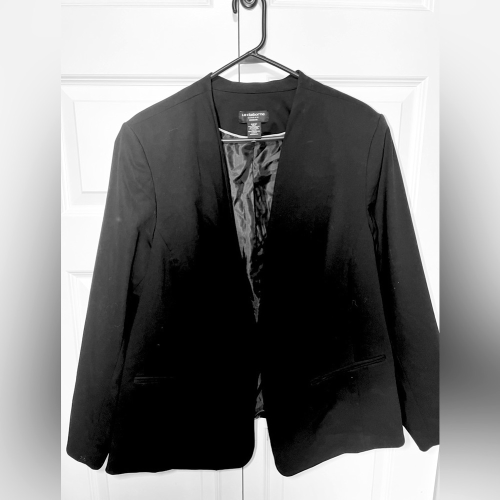 Liz Claiborne Black lined blazer plus size 22w